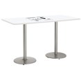 thumbnail image 1 of KFI Studios Whiteboard 3.5' x 6' Bistro Table, Silver Base, White, 1 of 2