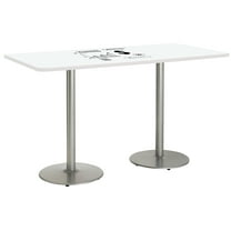 KFI Studios Whiteboard 3.5' x 6' Bistro Table, Silver Base, White
