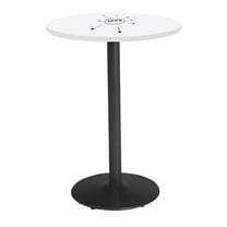KFI Studios Whiteboard 3' Round Bistro Table, Black Base, White