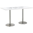 thumbnail image 1 of KFI Studios Whiteboard 3' x 6' Bistro Table, Silver Base, White, 1 of 1