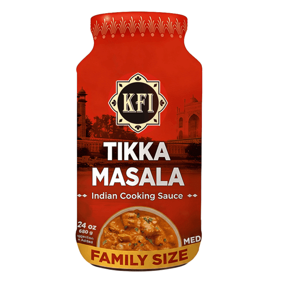 KFI Tikka Masala Vegetarian Gluten-Free Cooking Sauce, Family Size 24oz Jar