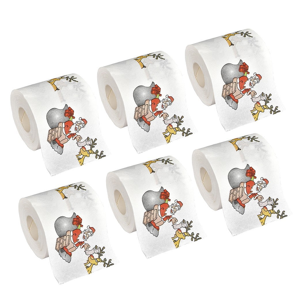 KFIWSZC Christmas Decorations Christmas pattern color toilet paper