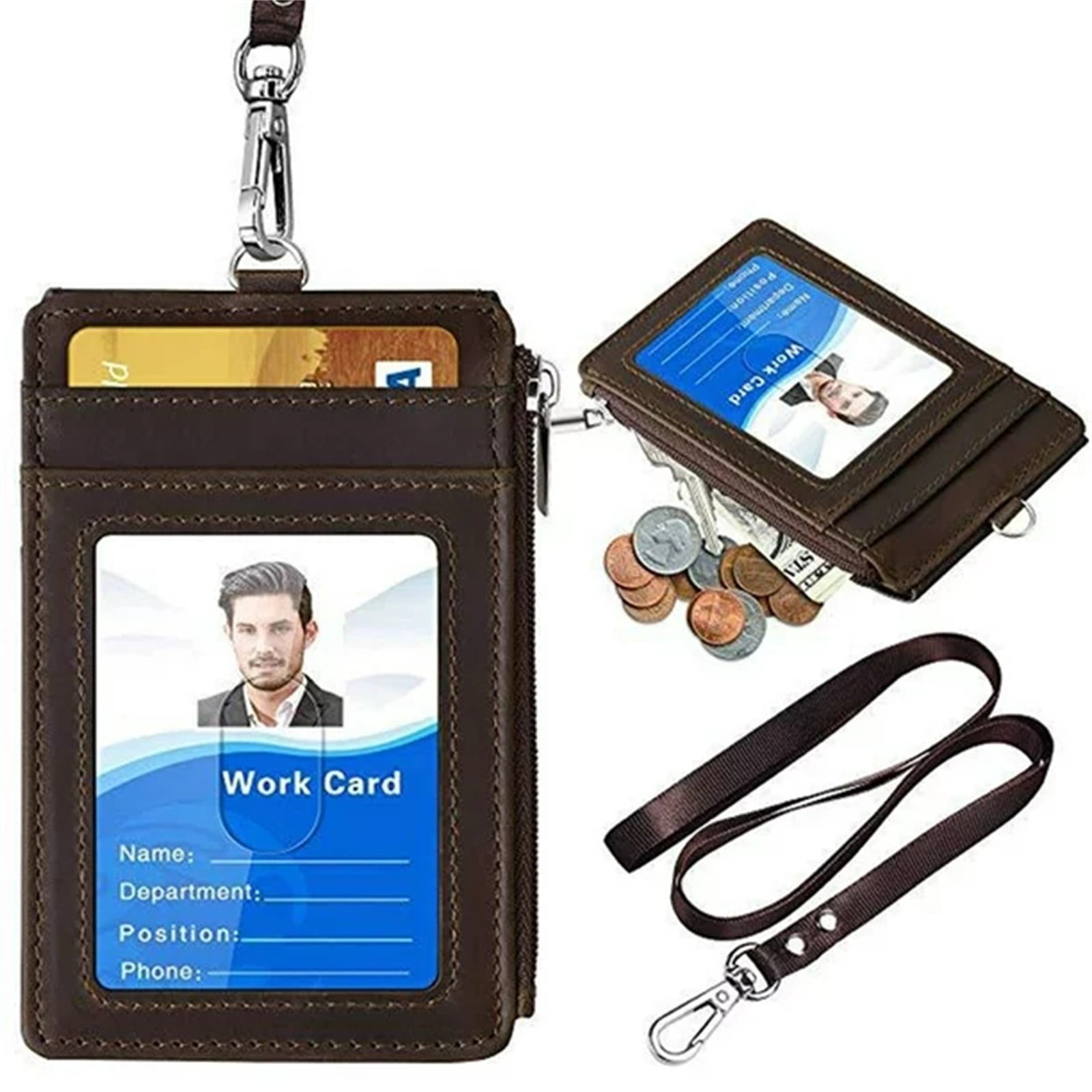 KFIWSZC Clearance ID Card Badge Holder With Heavy Duty Lanyard For Key