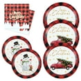KFJBPB 60 Pcs Christmas DHF10 Paper Plates and Napkins Supplies