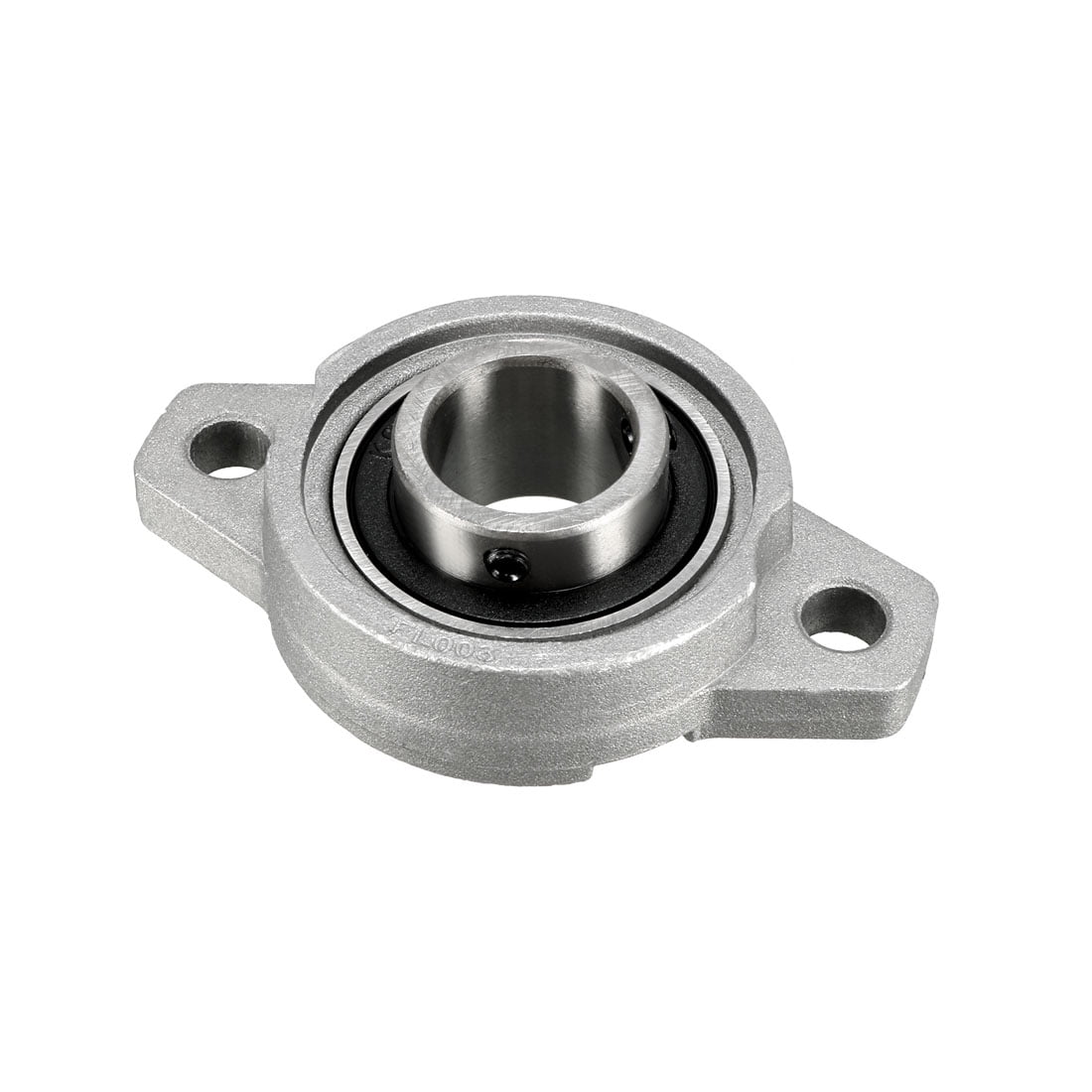 KFL003 Flanged Pillow Block Bearing, 17mm Bore Dia., Zinc Alloy/Chrome ...