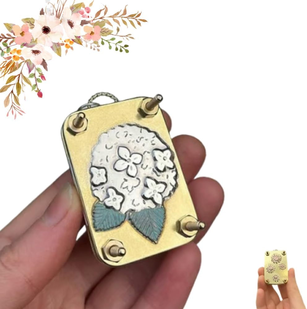 Handcrafted Mini Flower Press Kit - Gold Plated Metal With Floral Designs