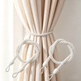 thumbnail image 1 of KFUIRDE 2Pcs Rope Curtain Tiebacks, Farmhouse Tassel Tie Backs for Window Curtains, Decorative Cord Buckle Drapery Holdbacks, Rustic Window Accessory, G, 1 of 7