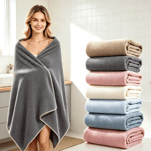 KFUIRDE Large Bath Towel, Towels Bath, Thick & Soft Quick Dry Absorbent Towel, Oversized 28"x55" Velvet Touch Towel for Bathroom, Gym, Shower & Hotel, Dark Gray
