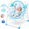 thumbnail image 1 of KFeng Baby Swing for Infants, Portable Electric Motorized Infant Swing with Toy Bluetooth Music Remote 3-Speed Electric Swing, Blue, 1 of 11
