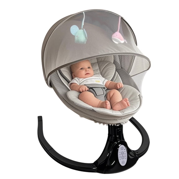 KFeng Bluetooth Electric Baby Swing with Remote - 4 Speeds,3 Positions,Music Speaker & Portable Design,Gray&Black
