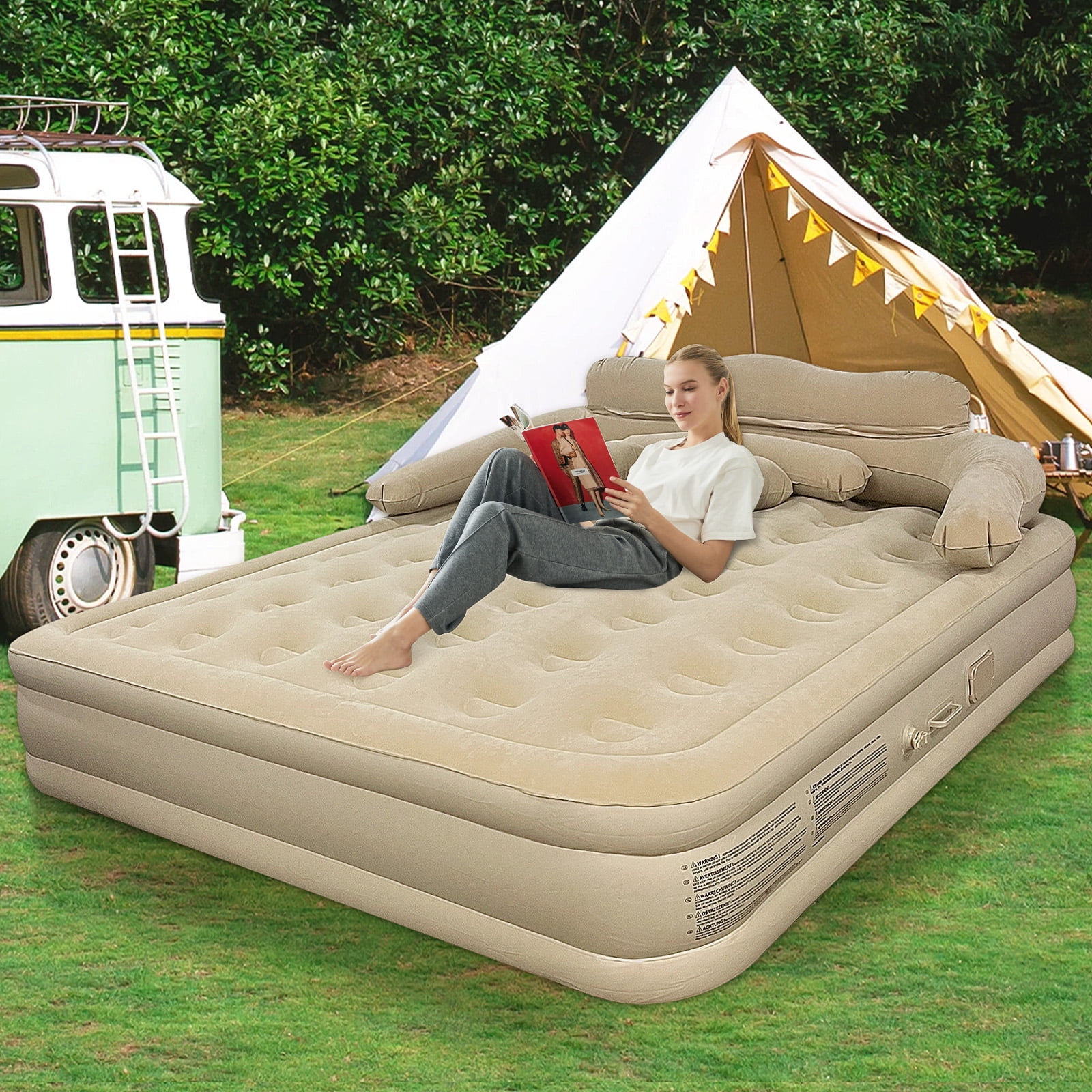 ※２個セット　Coleman QUEEN SINGLE HIGH エアベッド Amazon.com : Coleman Quickbedplus Single High Airbed - Queen