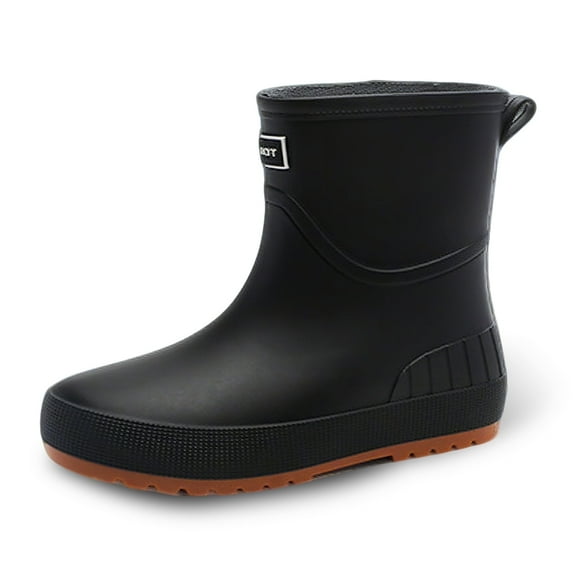 KFeng Waterproof Rubber Rain Boots,Women's Play Short Rain Boot,Black（Women8)