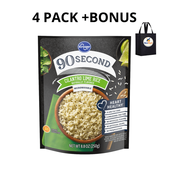 KG 90 Second Cilantro Lime Rice 8.8 oz , 4 Pack + Bonus
