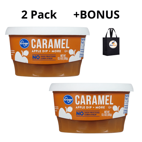 KG Caramel Apple Dip and More, No High Fructose Corn Syrup, 13.5 Oz , 2 Pack + Bonus