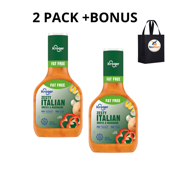 KG Fat Free Zesty Italian Salad Dressing & Marinade 16 fl oz 2 PK+ Bonus