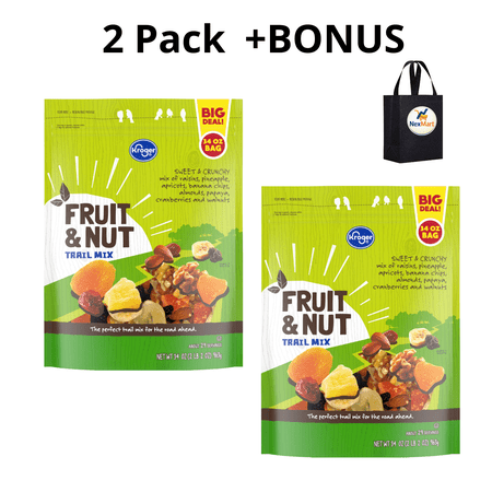 KG Fruit & Nut Trail Mix , 34 oz , 2 Pack + Bonus