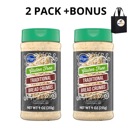 KG Gluten Free Traditional Bread Crumbs, 9 oz , 2 Pack + Bonus