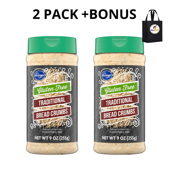 KG Gluten Free Traditional Bread Crumbs, 9 oz , 2 Pack + Bonus