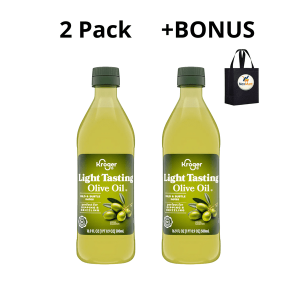 KG Light Tasting Olive Oil, 16.9 fl oz (500mL) , 2 Pack + Bonus