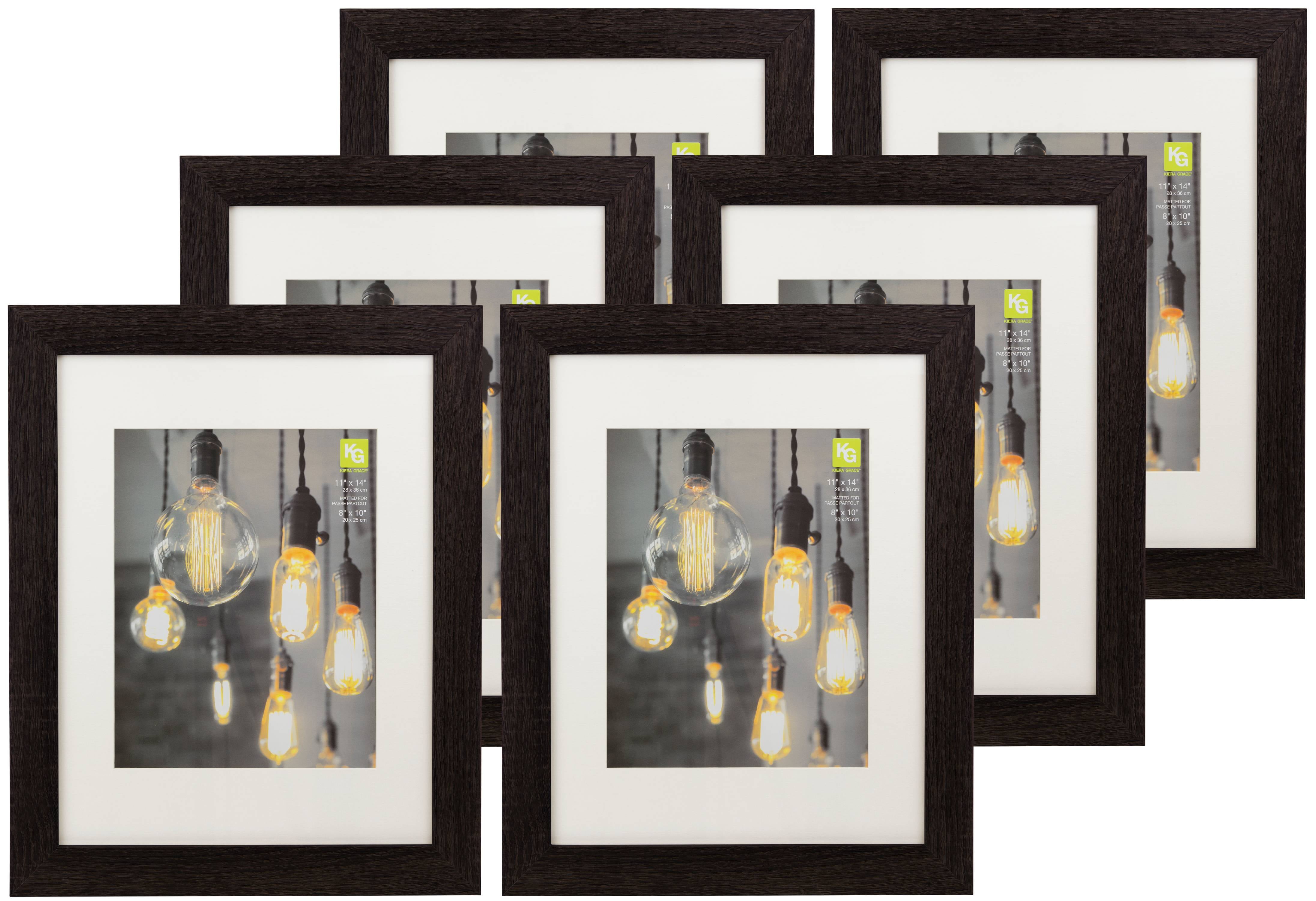 Classic Black Veneer Finish Tabletop and Wall Photo Frame Set