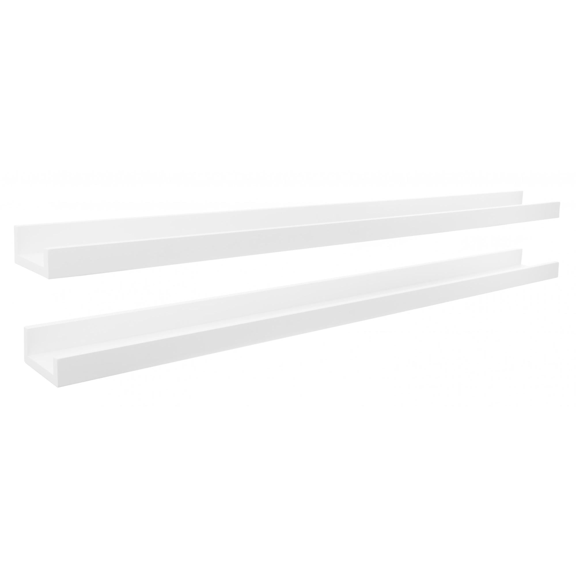 Modern White Engineered Wood 44" Picture Frame Ledge Set