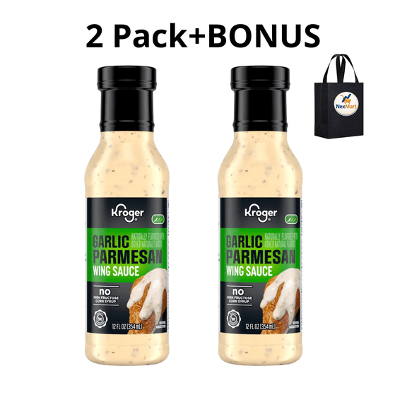 KG Parmesan Garlic Wing Sauce 12 oz , 2 Pack + Bonus