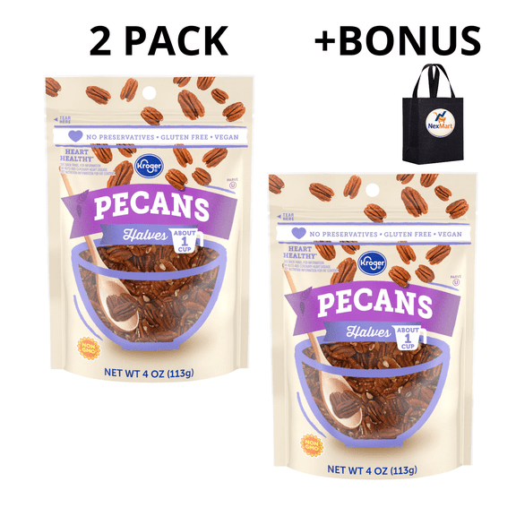 KG Pecans Halves No Preservatives Gluten Free Vegan Heart Healthy Non-GMO 4 oz , 2 Pack + Bonus