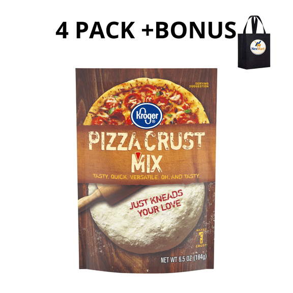 KG Pizza Crust Mix Makes 1 Crust 6.5 oz , 4 Pack + Bonus