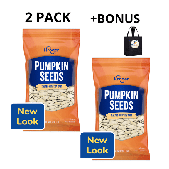 KG Pumpkin Seeds Salted with Sea Salt 5 OZ , 2 Pack + Bonus