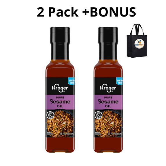 KG Pure Sesame Oil, Gluten Free, 7.5 FL OZ (222mL) , 2 Pack + Bonus