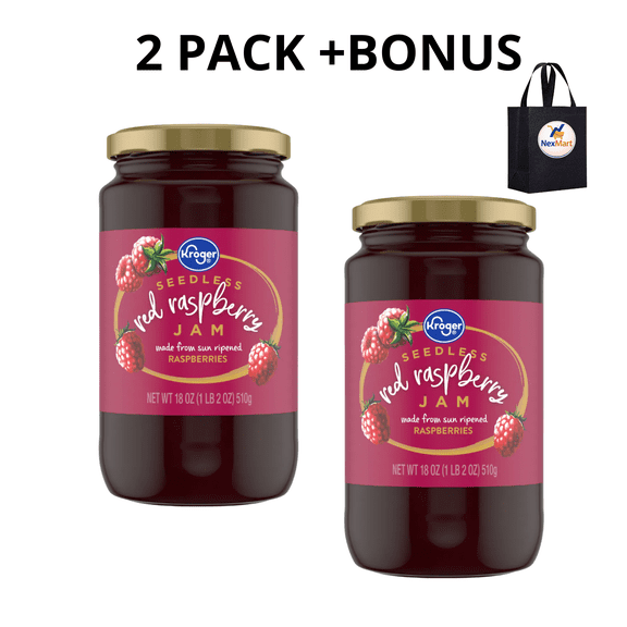 KG Seedless Red Raspberry Jam, 2 Pack, 18 Oz