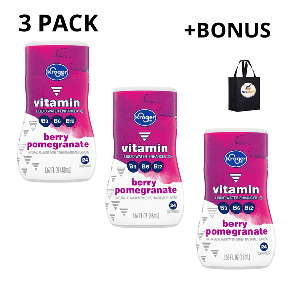 KG Vitamin Berry Pomegranate Water Enhancer Bottle 1.62 oz , 3 Pack + Bonus