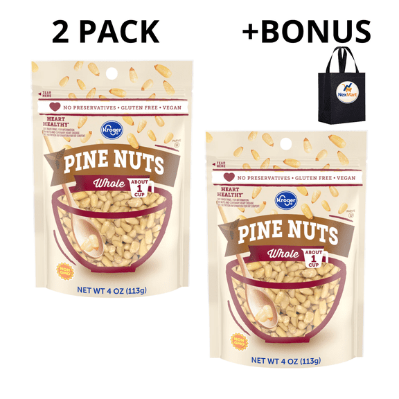 KG Whole Pine Nuts , 4 oz , 2 Pack + Bonus