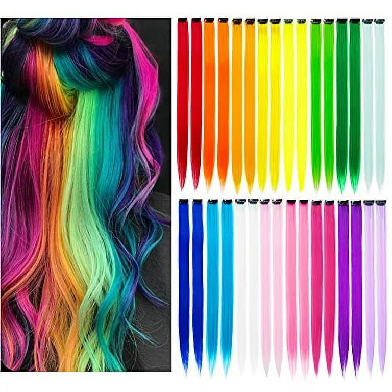 Hair extensions rainbow cheap