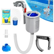 KGC Automatic Above Ground Pool Surface Skimmer 2 Ways Wall Mount for Attach to Inflatable Collars, Tubular & Metal Frame Pool Structures, Skim Debris Pool Maintenance Cleaner