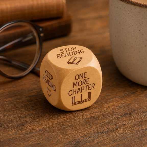 KGJQ 1/2Pcs Wooden Reading Decision Dice, 6-Sided Reading Decision-Making Dice for Bookworms, Reading Theme Decider Dice, Gift for Reading Lovers