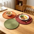 thumbnail image 1 of KGJQ 12 Inch Round Placemats, Polyester Woven Braided Place Mats, Washable Heat Resistant Circle Dining Table Mats for Kitchen, 1 of 8