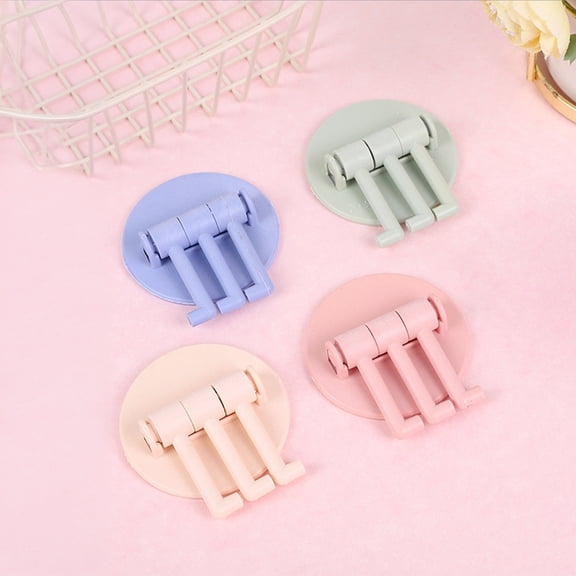 KGJQ 12PCS Wall Hooks, with 3-Branch Rotating Design, Self-Adhesive Waterproof Organizer, Strong Load-Bearing Hooks for Bathroom Kitchen