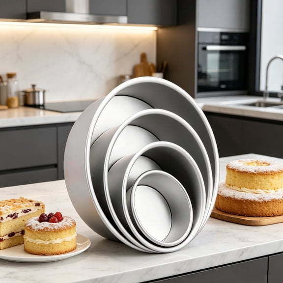 KGJQ 2/4/5/6/7/8/10/12-Inch Aluminum Alloy Cake Pan with Removable Bottom Non-stick Round Springform Cake Pan Cheesecake Baking Mold Kitchen Supplies