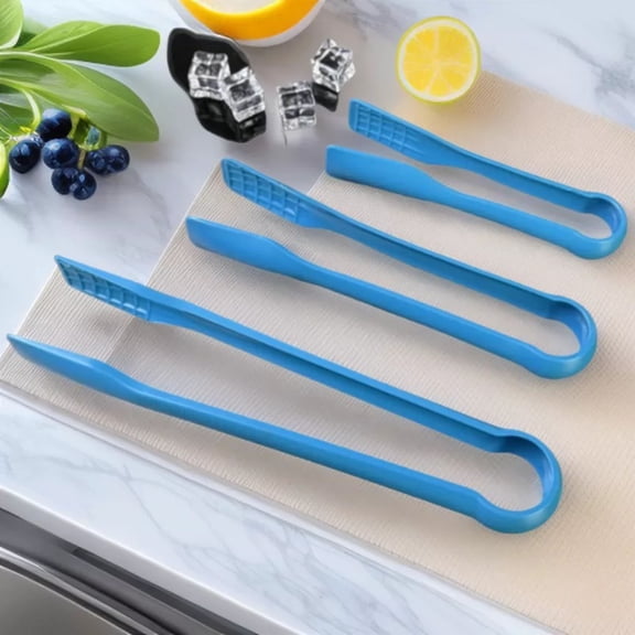 KGJQ 2PCS Plastic Ice Clamp, with Anti-Slip Tooth Pattern, Durable Multi-Use Tongs, for Ice Cubes Bread Kitchen Bar Salad