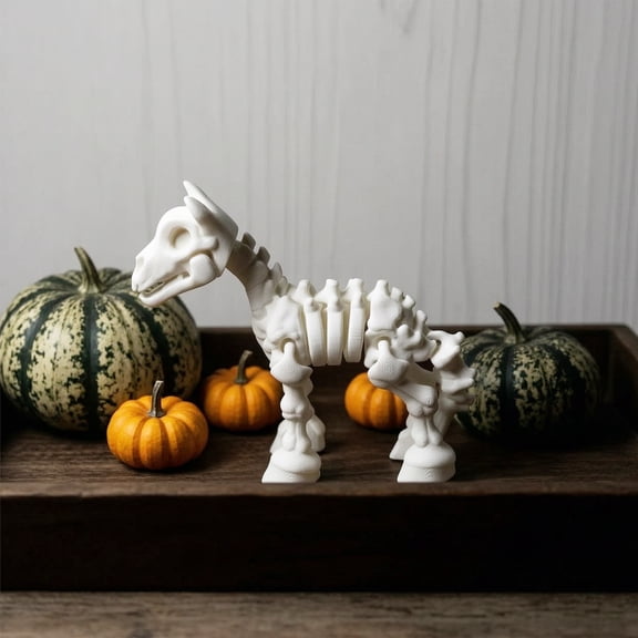 KGJQ 3D Printed Horse Skeleton Figurines, Articulated Horse Ornaments, Movable Joints Horse Fidgety Toy for Home Office Desk Shelf Decor