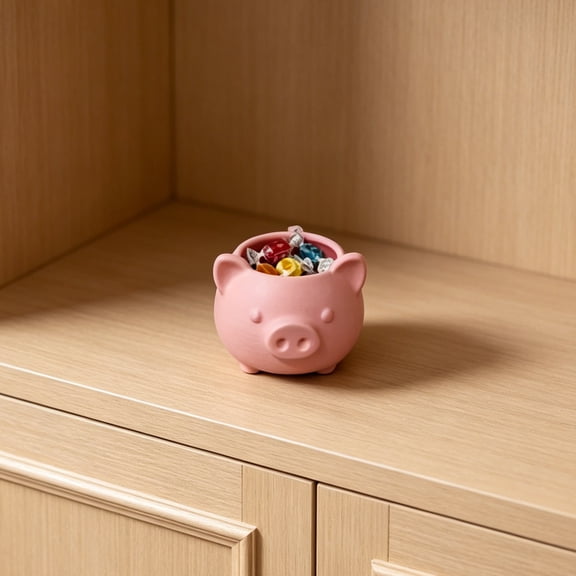 KGJQ 3D Printed Mini Pink Pig Flower Pot Small Cute Animal Planter Novelty Desktop Organizer for Desk Balcony Home Office Decor