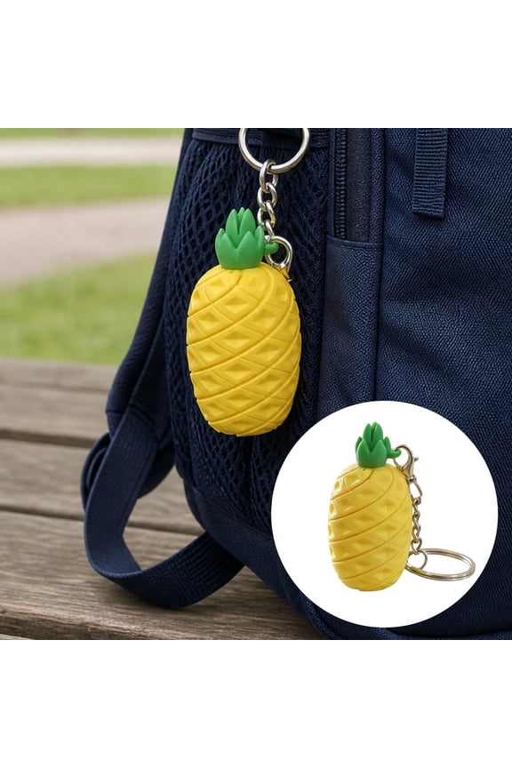 3D Printed Pineapple Keychain, Fruit Shaped Keyring Pendant, Small Pineapple Purse Bag Charm for Backpack, Handbag