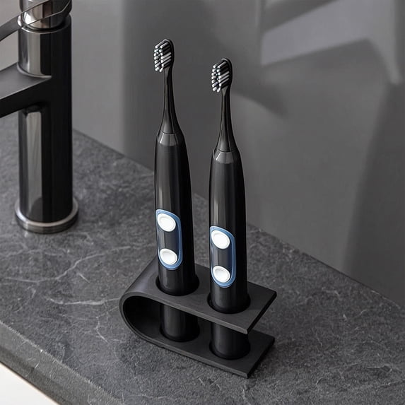 KGJQ 3D Printed Toothbrush Storage Rack, Two-Position Toothbrush Holder, Stable Hollow Toothbrush Stand for Dryness, Bathroom Organizer