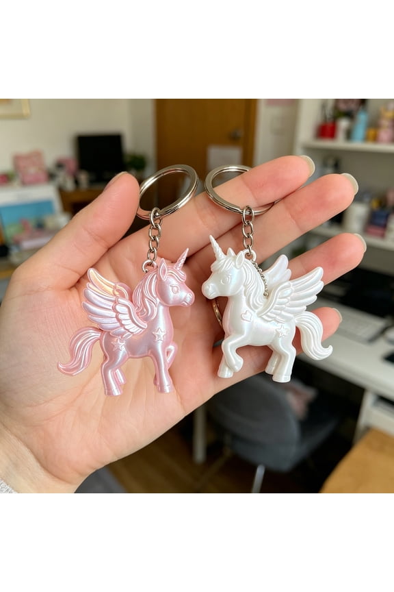 3D Printed Unicorn Figurines, Cute 3D Printing Animals Statues, Unicorn Keychain Pendant for Backpacks Phone Cases Gym Bags Birthday Holiday Gift