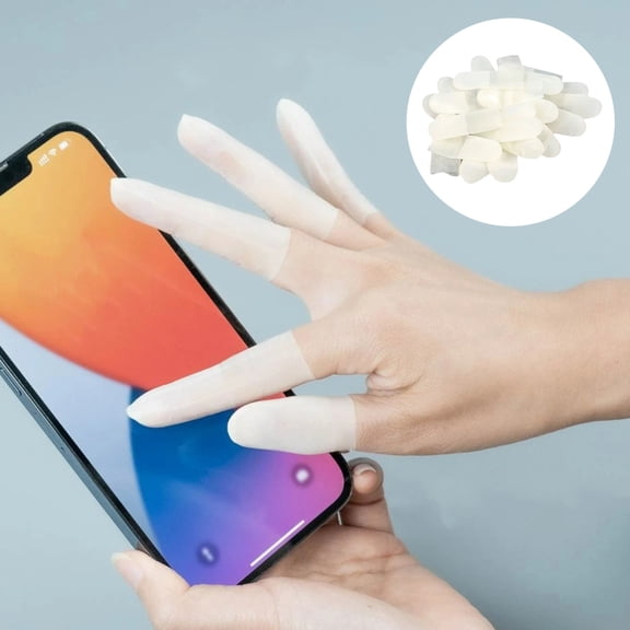 KGJQ 50/100/500/1000Pcs Disposable Latex Finger Cot Waterproof Finger Protector Sleeve Crafting Nail Art Cracking Pain Relief Fingertips Thumb Protection Glove