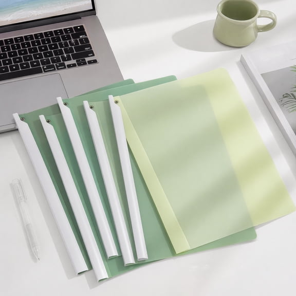 KGJQ 5PCS Side Opening File Folder, with Rotating Sliding Bar, Lightweight Durable PP Gradient Color Report Folder, for Office School Use