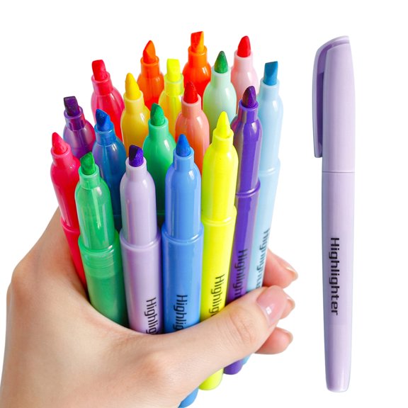 KGJQ 6PCS Macaron Highlighter Pens, Soft Pastel Fluorescent Markers, Eye Protection Pens for Note Taking Journaling And Study Supplies