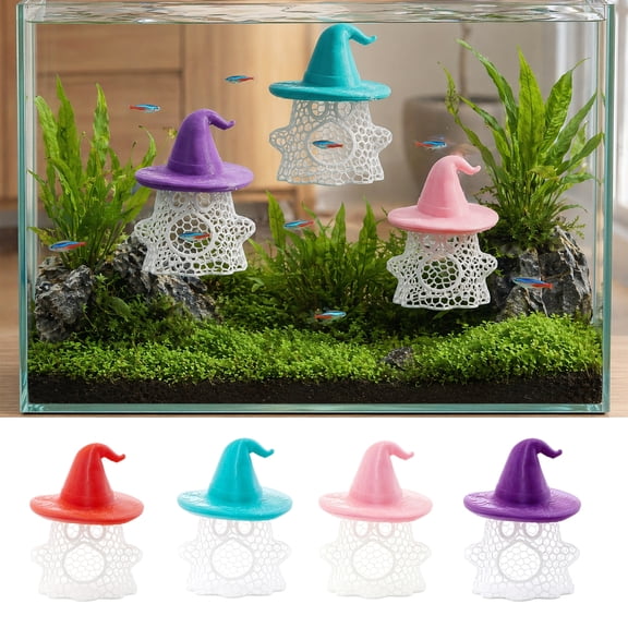 KGJQ Aquarium Floating Feeding Ring & Betta Cave, Fish Hammock & Hideaway, Bubble Nesting Rest Area, Multi-Functional Aquarium Decor for Shrimp, Small Fish