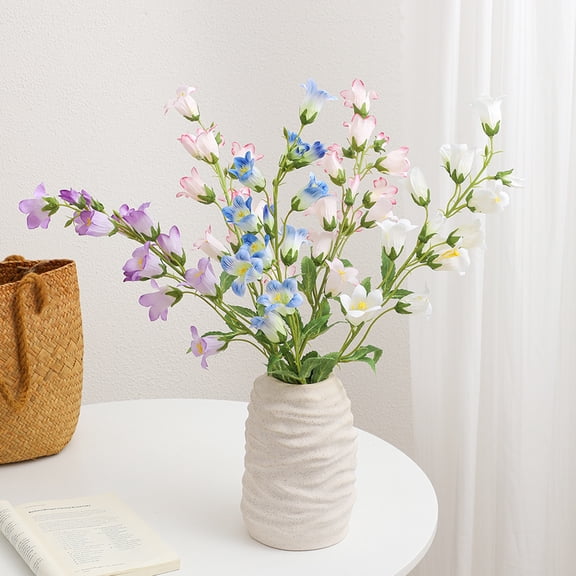 KGJQ Artificial Lily of The Valley Flowers, Realistic Bellflower Bouquet for Wedding Table Centerpieces And Floral Arrangements, Flexible Stem Fake Flowers for Living Room Bedroom Decoration